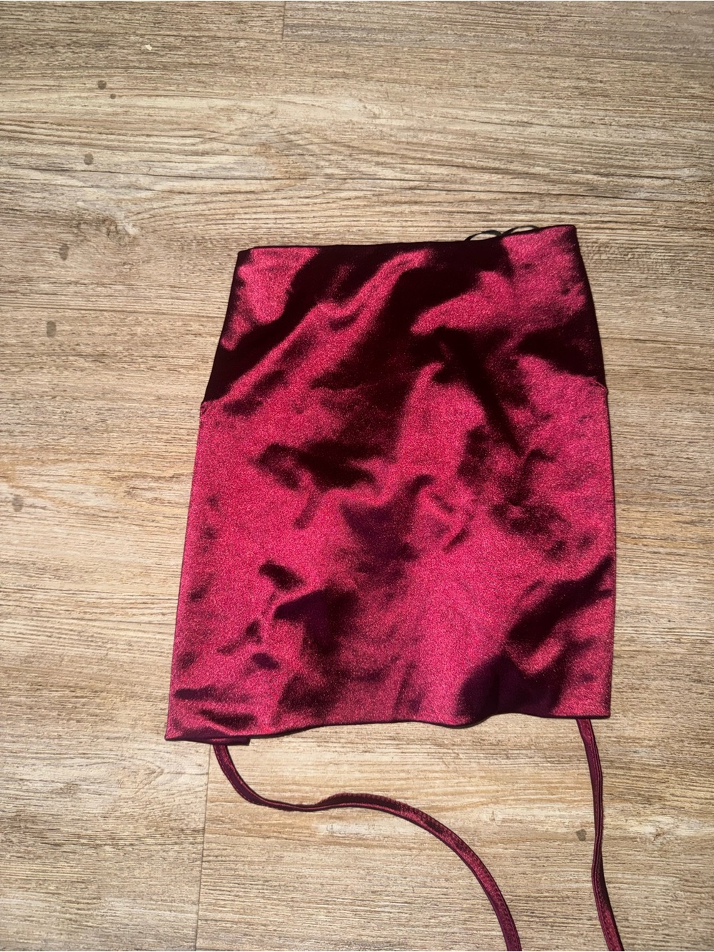 White Fox Boutique Burgundy Satin Crop Top